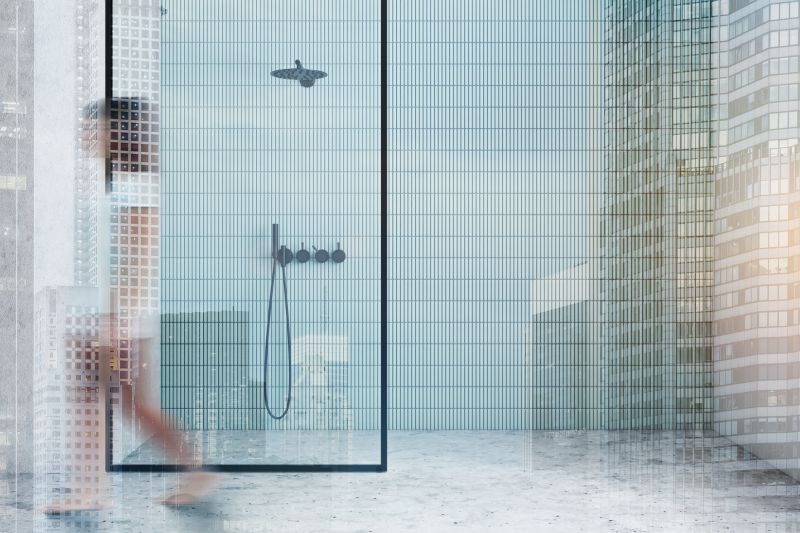 Shower with Textured Wall Tiles